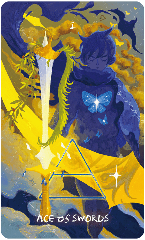Lux & 78 Nocturnal Veils Tarot – Ace of Swords