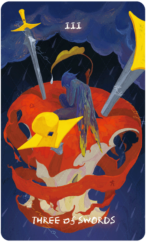 Lux & 78 Nocturnal Veils Tarot – Three of Swords