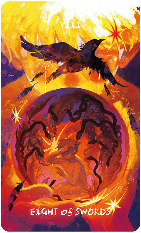 Lux & 78 Nocturnal Veils Tarot – Eight of Swords