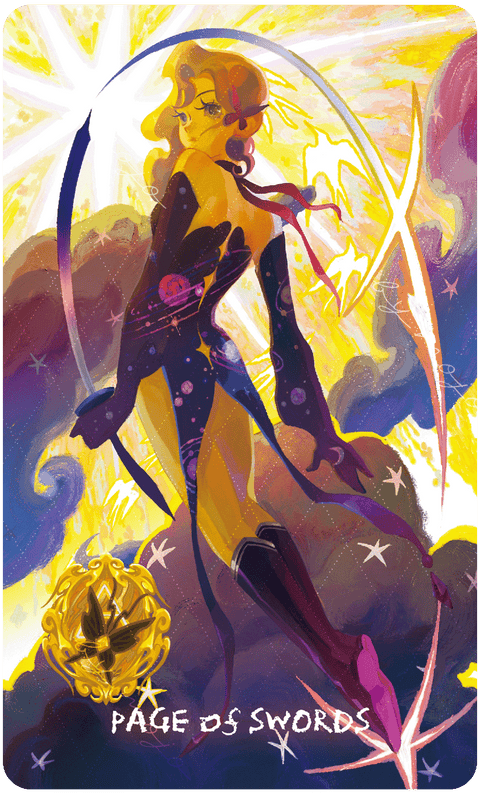 Lux & 78 Nocturnal Veils Tarot – Page of Swords