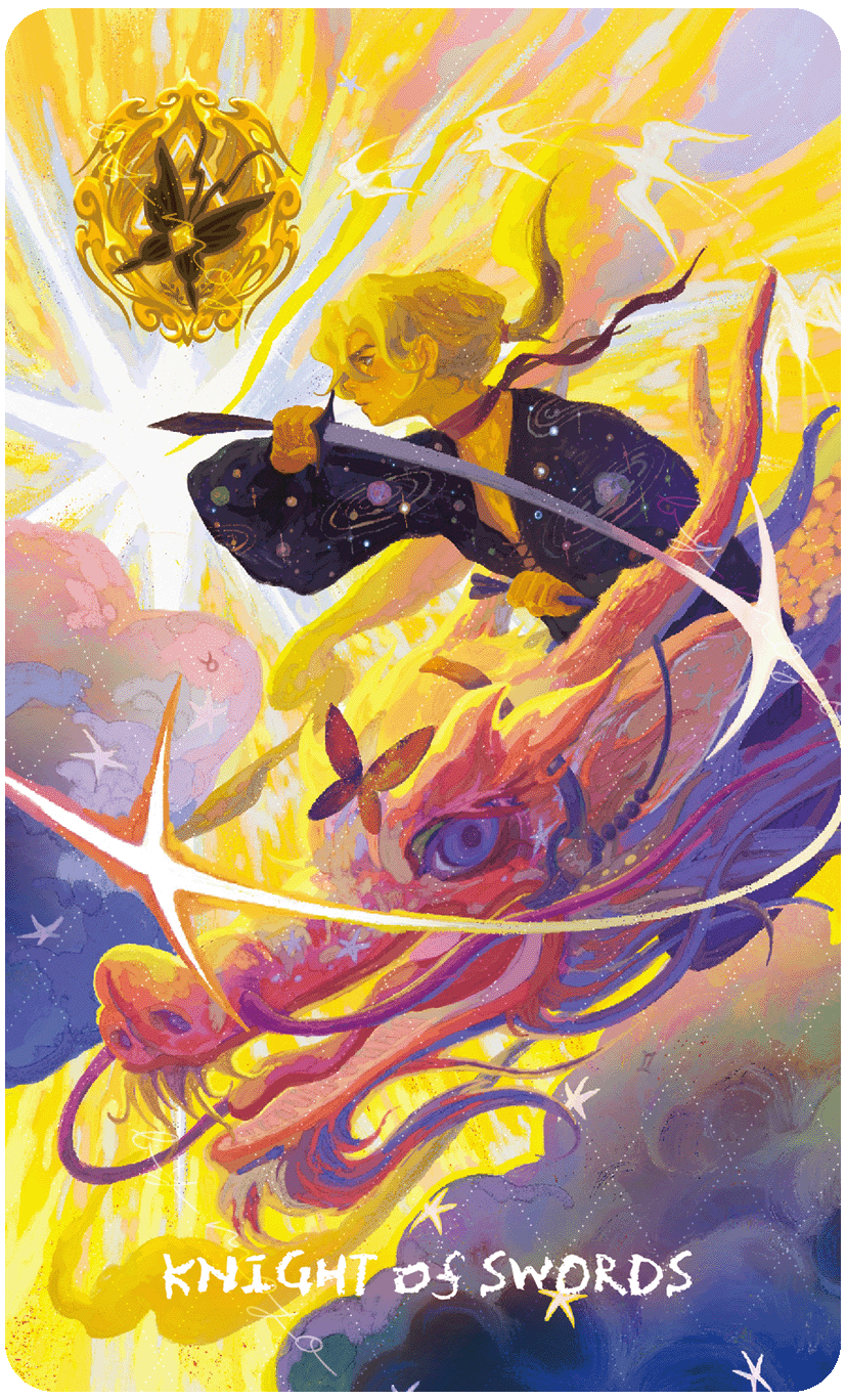 Lux & 78 Nocturnal Veils Tarot – Knight of Swords