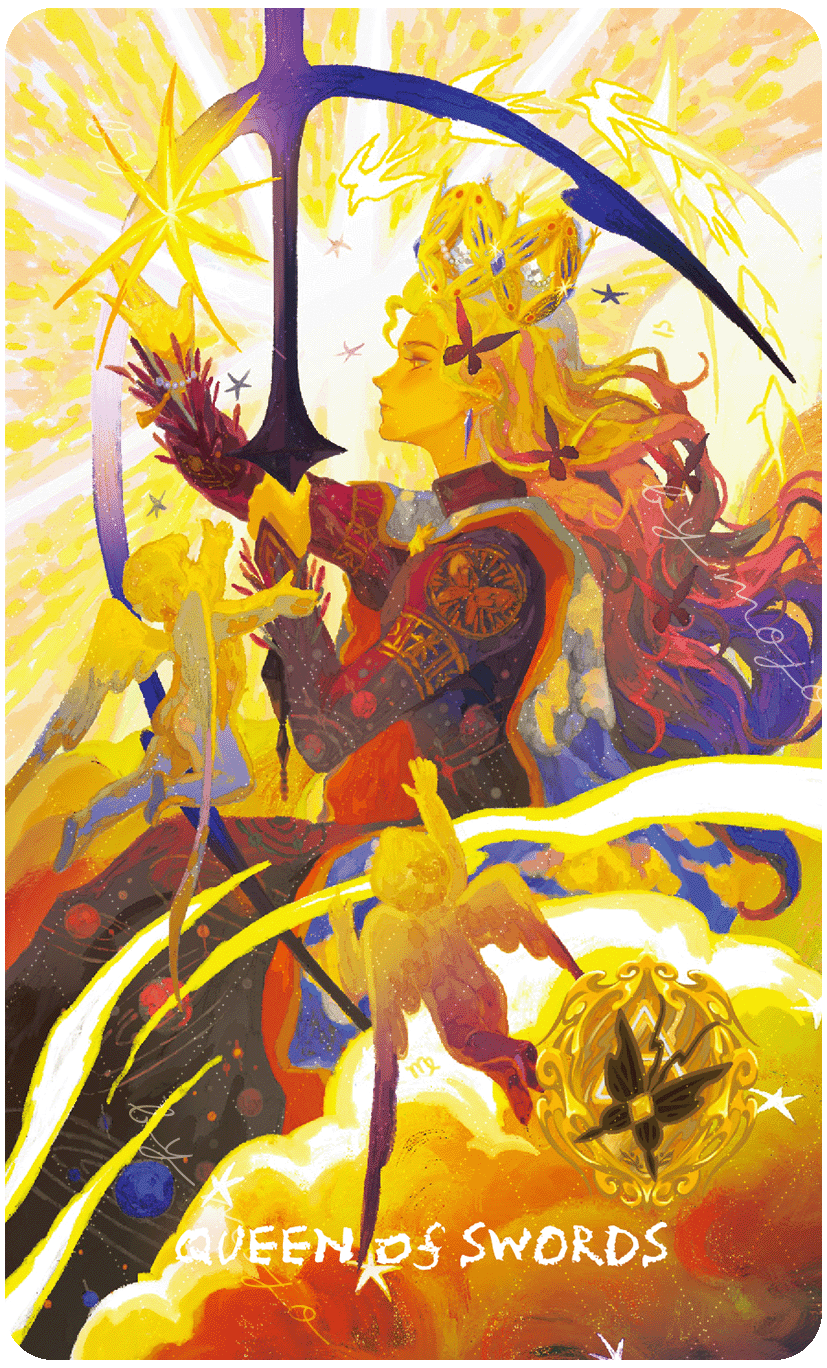 Lux & 78 Nocturnal Veils Tarot – Queen of Swords