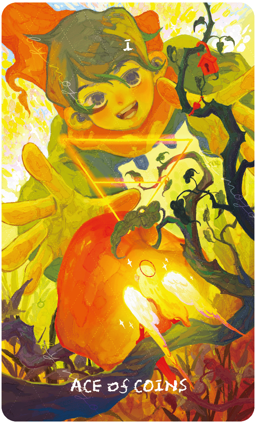 Lux & 78 Nocturnal Veils Tarot – Ace of Coins