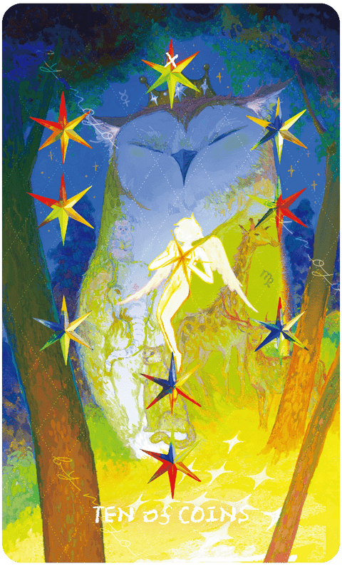 Lux & 78 Nocturnal Veils Tarot – Ten of Coins