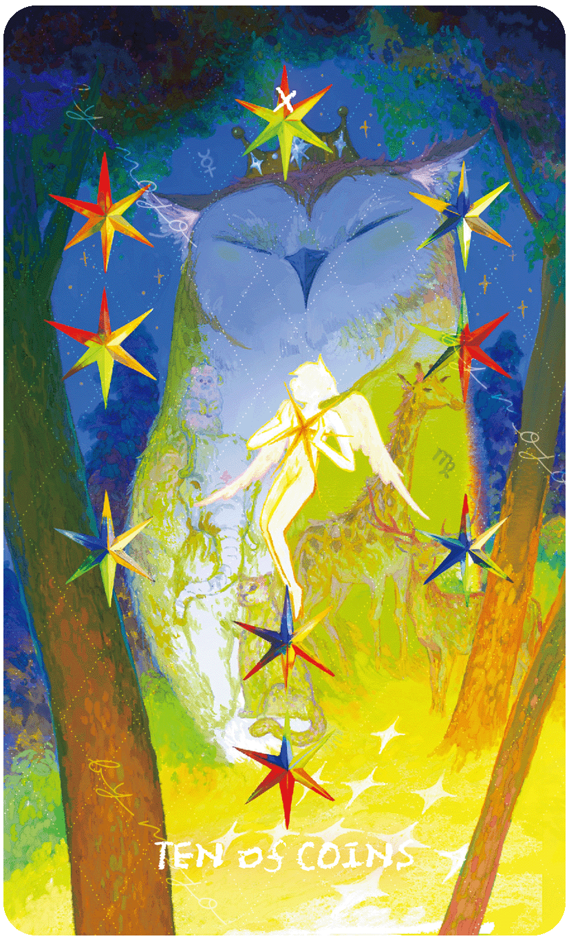 Lux & 78 Nocturnal Veils Tarot – Ten of Coins