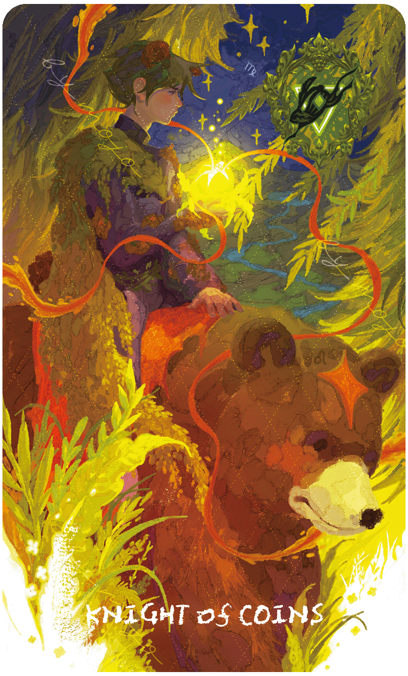 Lux & 78 Nocturnal Veils Tarot – Knight of Coins