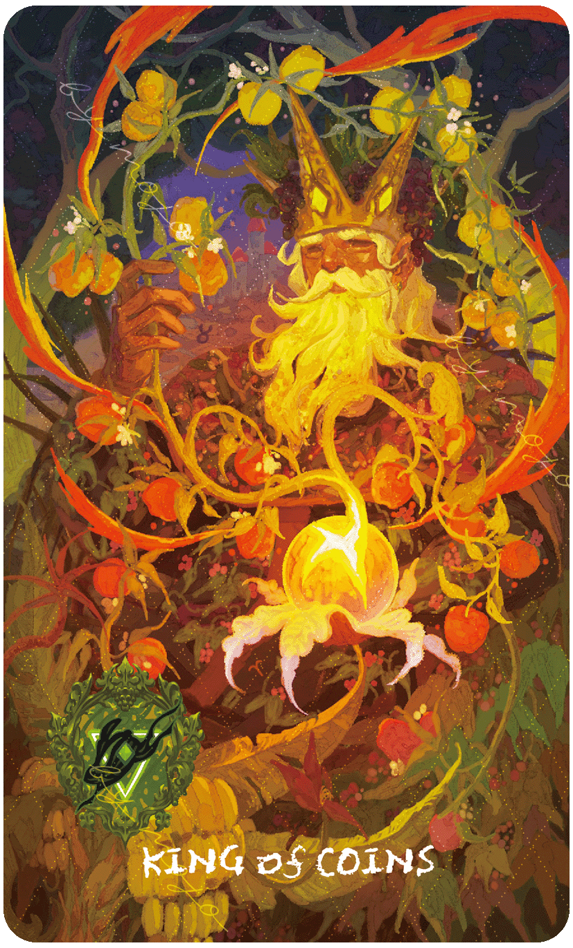 Lux & 78 Nocturnal Veils Tarot – King of Coins