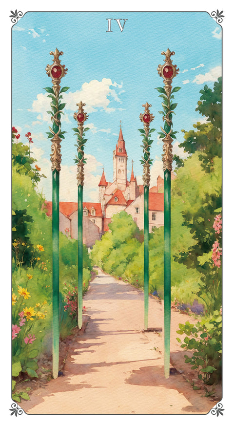 Magna Bloom Tarot – Four of Wands