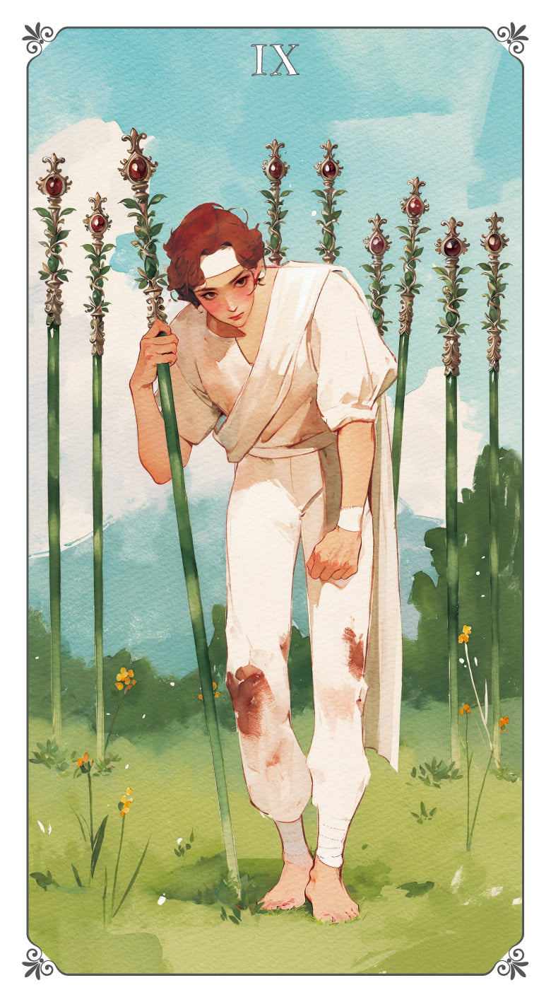 Magna Bloom Tarot – Nine of Wands