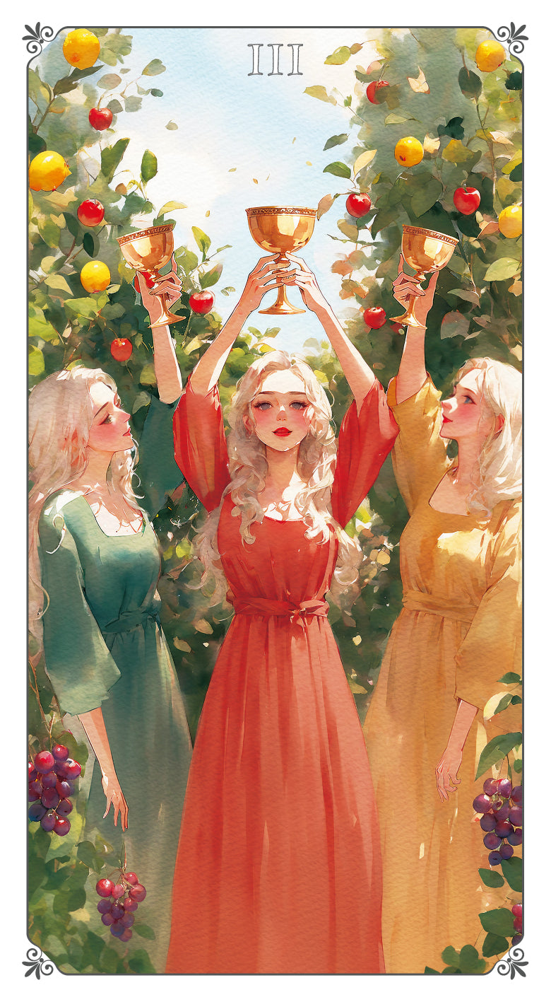 Magna Bloom Tarot – Three of Cups