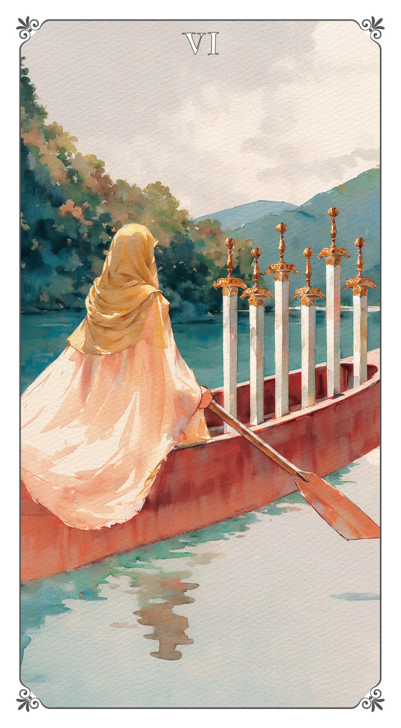 Magna Bloom Tarot – Six of Swords