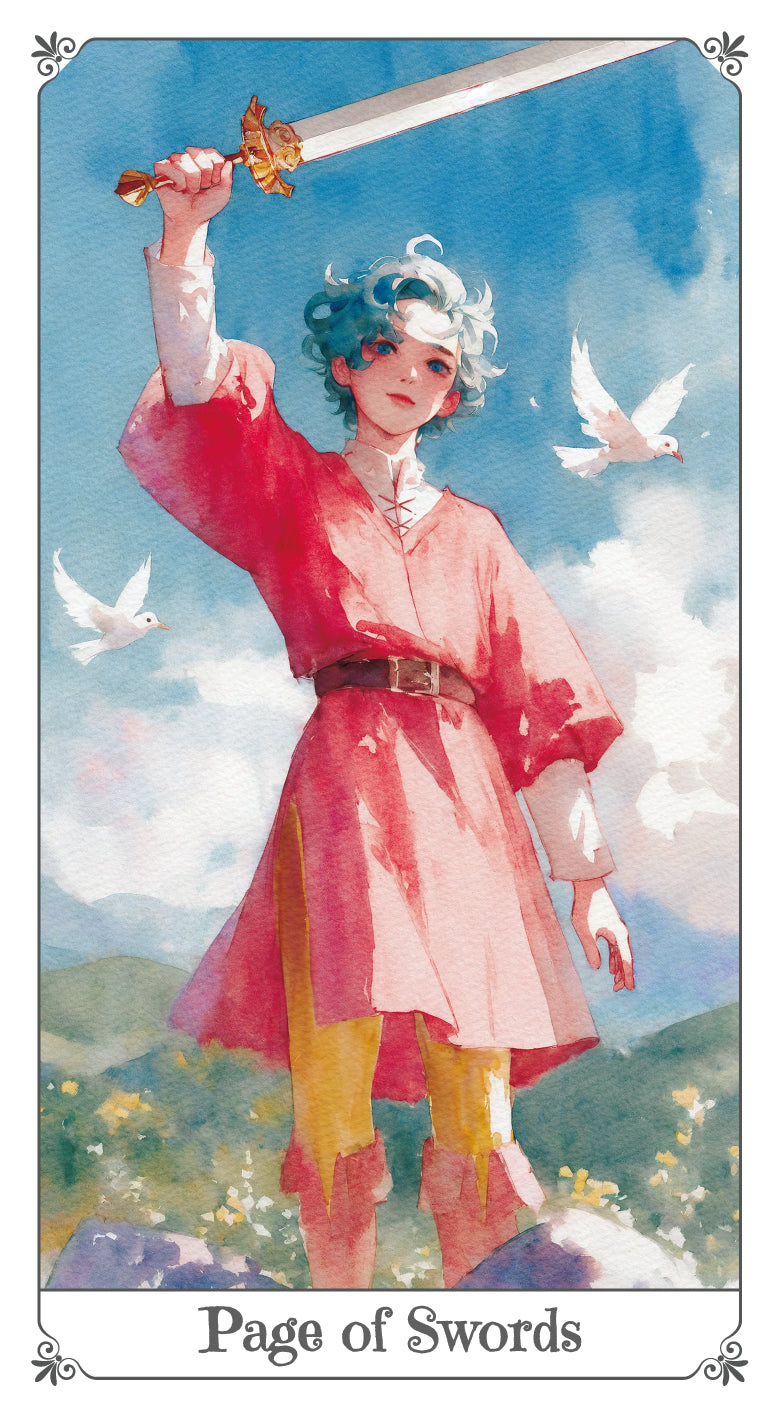 Magna Bloom Tarot – Page of Swords