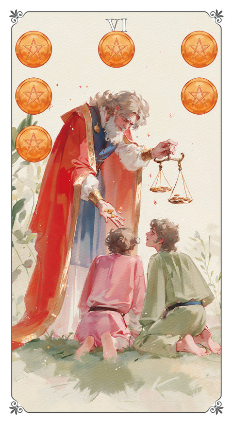 Magna Bloom Tarot – Six of Pentacles