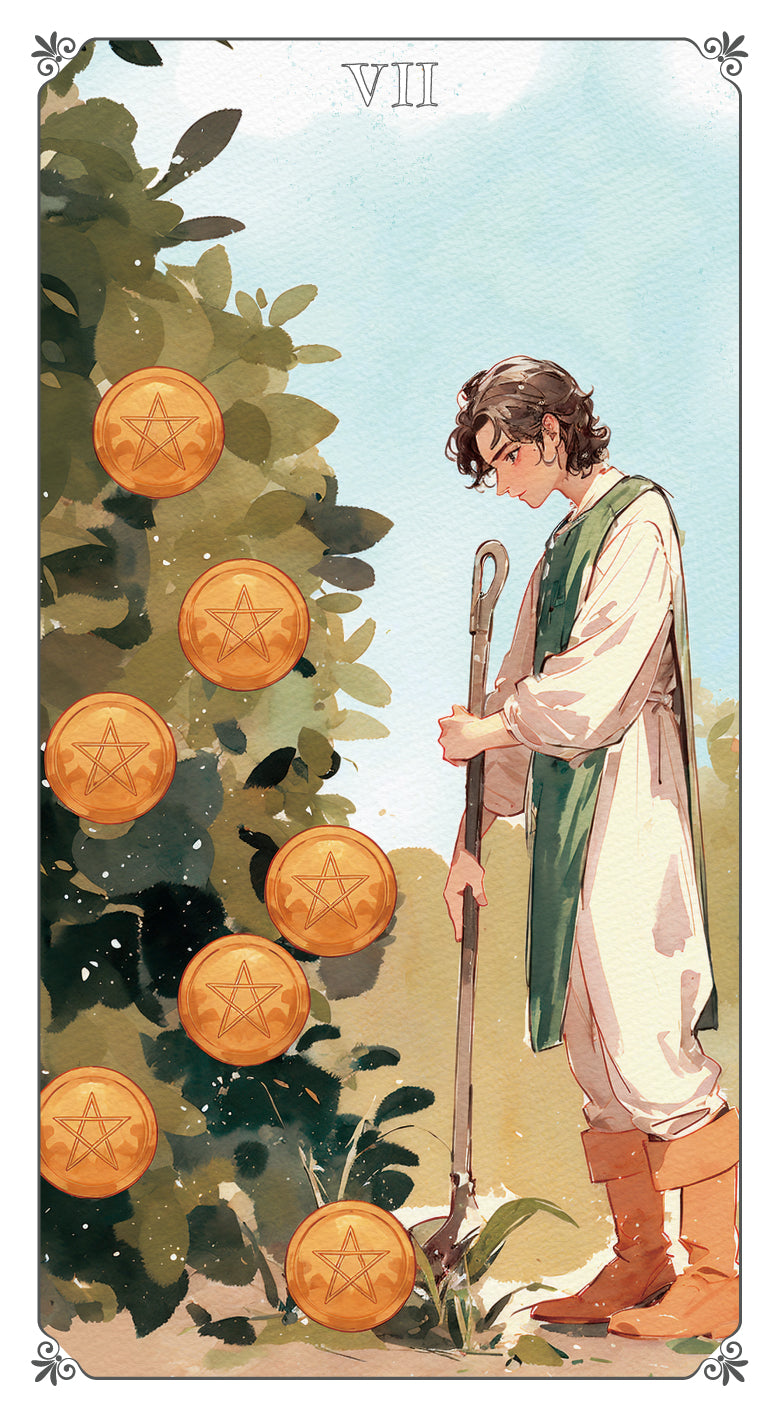 Magna Bloom Tarot – Seven of Pentacles
