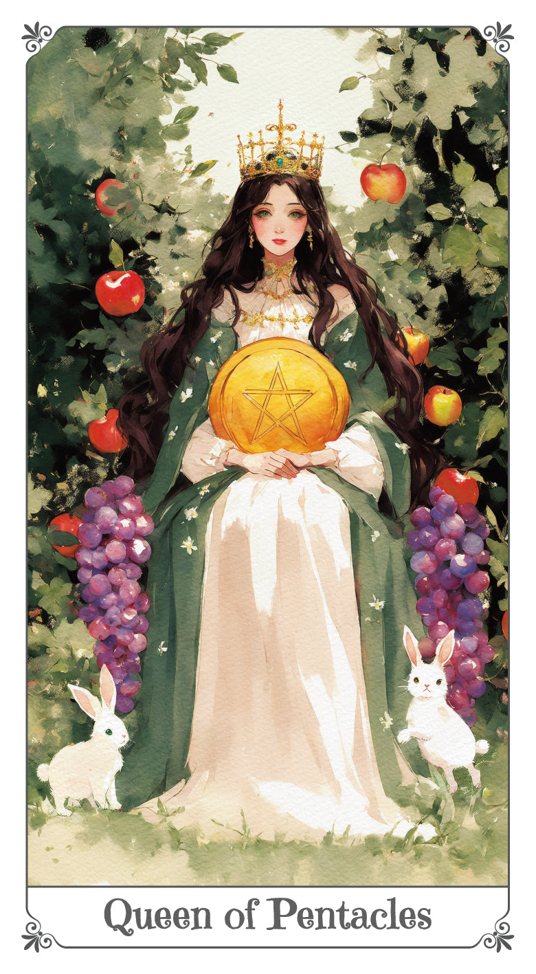 Magna Bloom Tarot – Queen of Pentacles