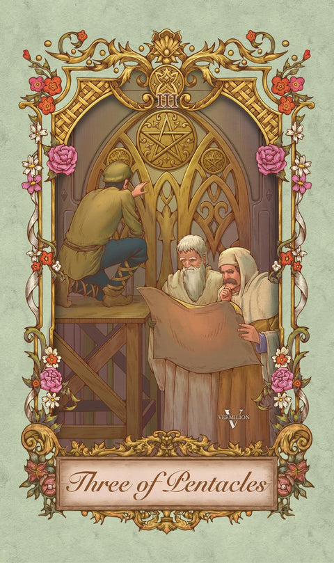 Medieval Secrets Tarot – Three of Pentacles