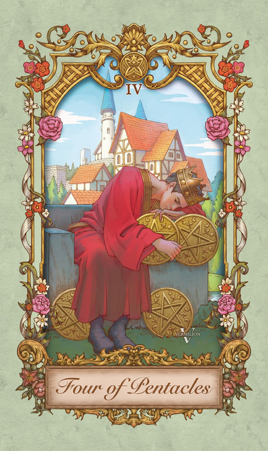 Medieval Secrets Tarot – Four of Pentacles