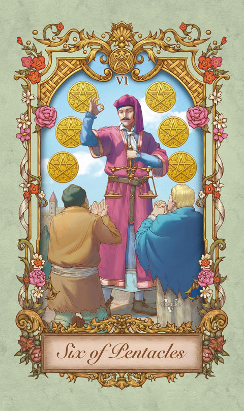 Medieval Secrets Tarot – Six of Pentacles