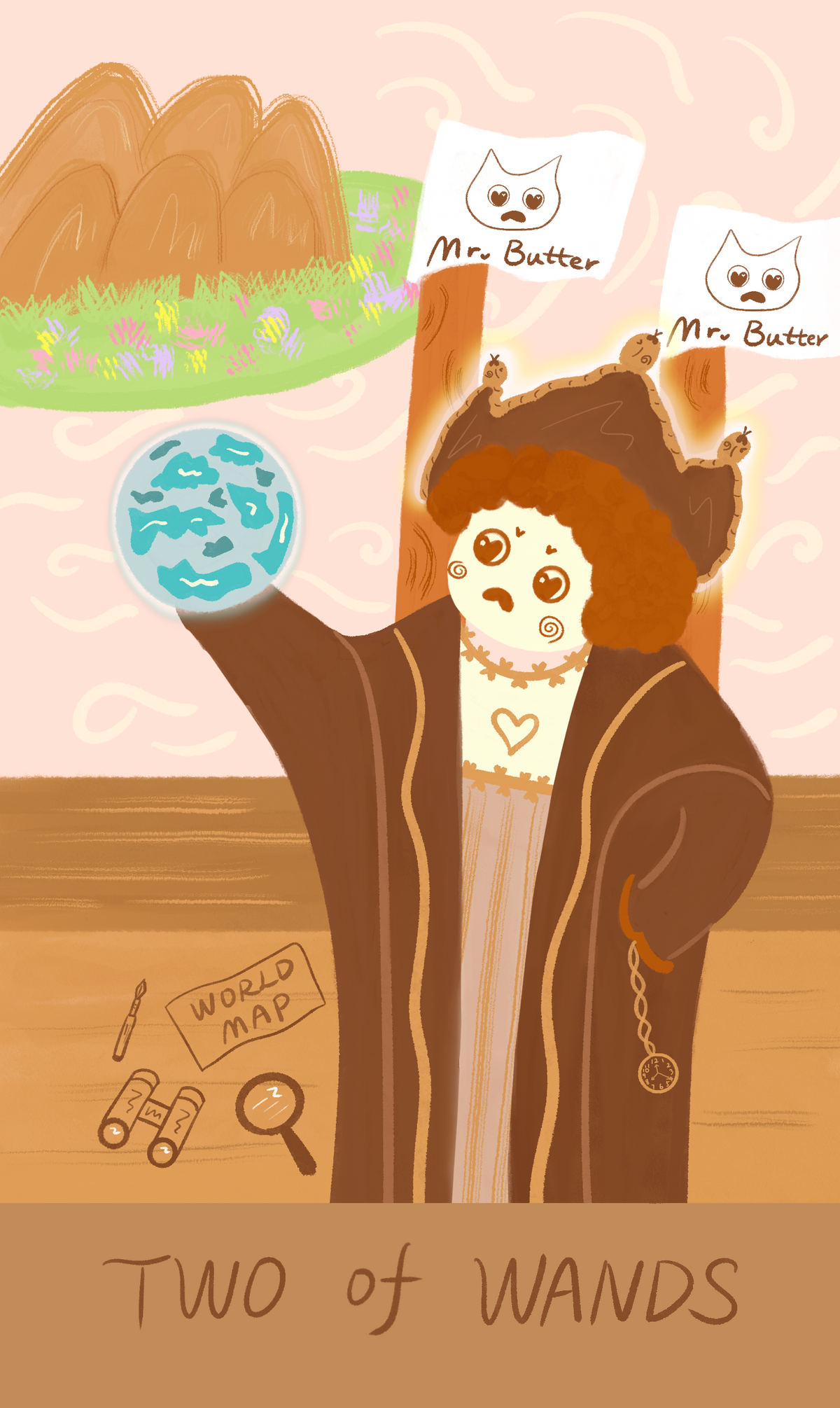 Mr. Butter Tarot – Two of Wands