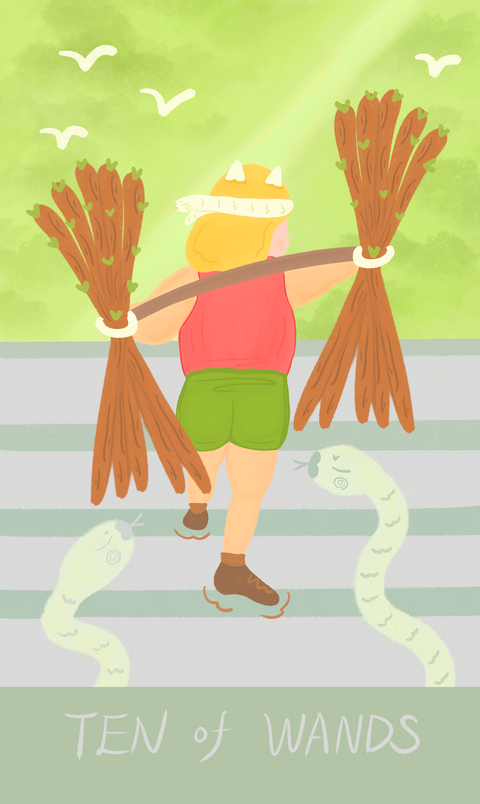 Mr. Butter Tarot – Ten of Wands