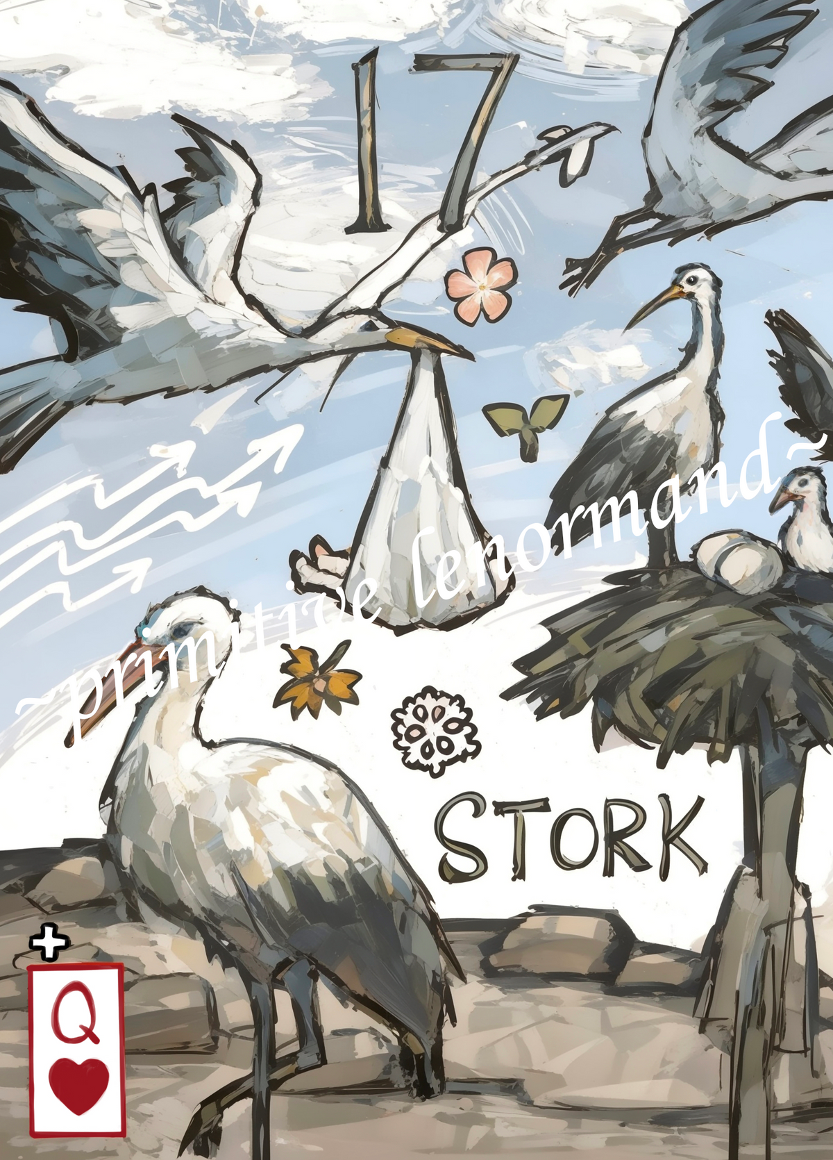 Primitive Lenormand – Stork