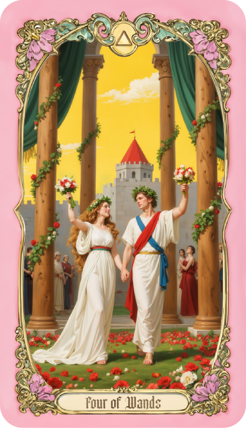 Renaissance Fantasy Tarot – Four of Wands