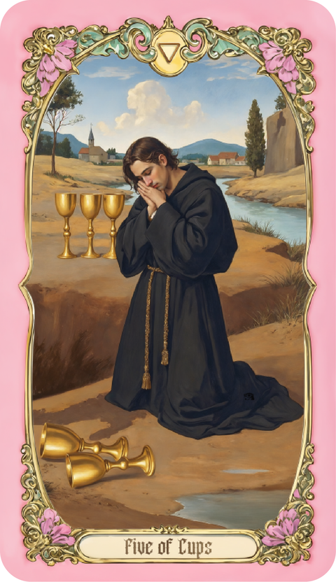 Renaissance Fantasy Tarot – Five of Cups