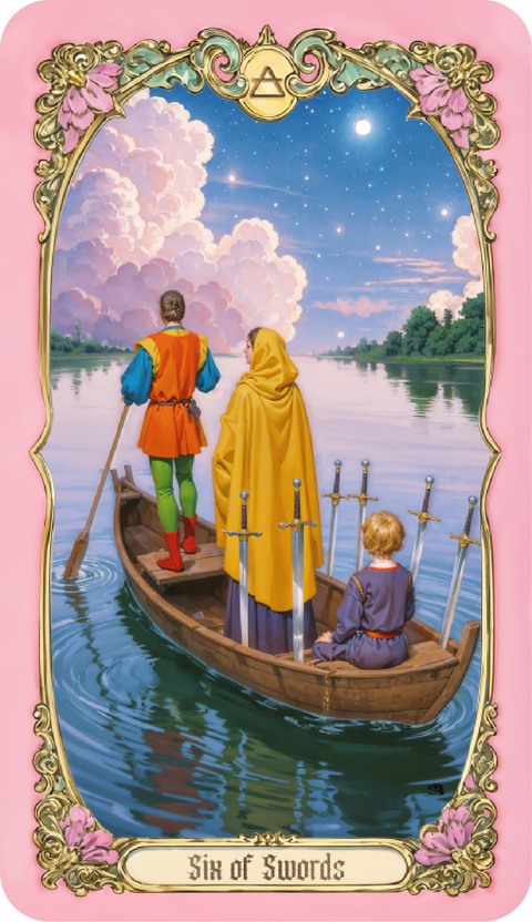 Renaissance Fantasy Tarot – Six of Swords