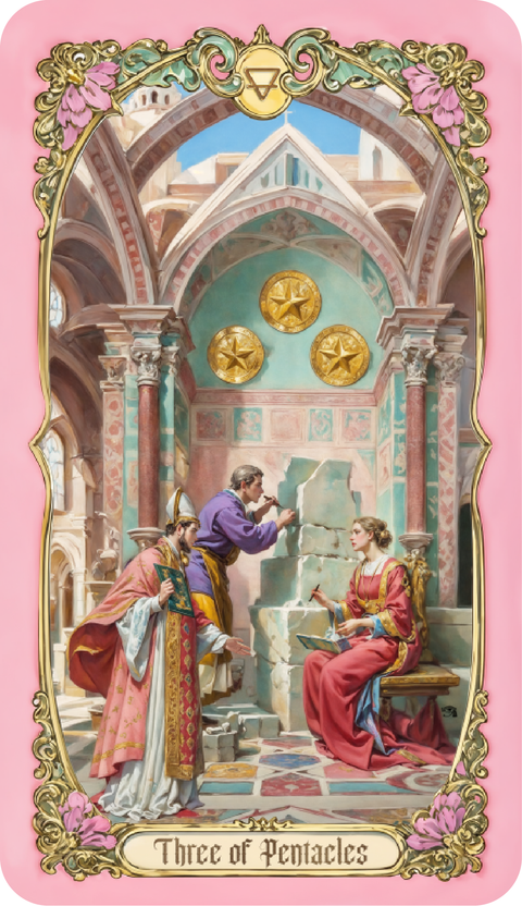 Renaissance Fantasy Tarot – Three of Pentacles
