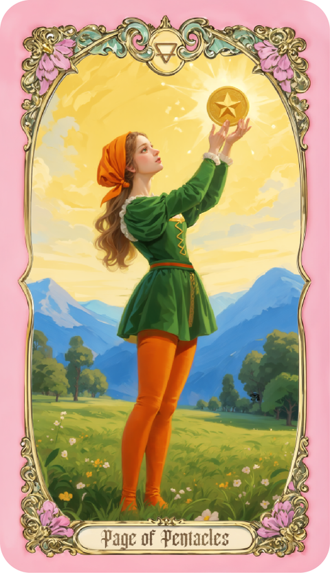 Renaissance Fantasy Tarot – Page of Pentacles