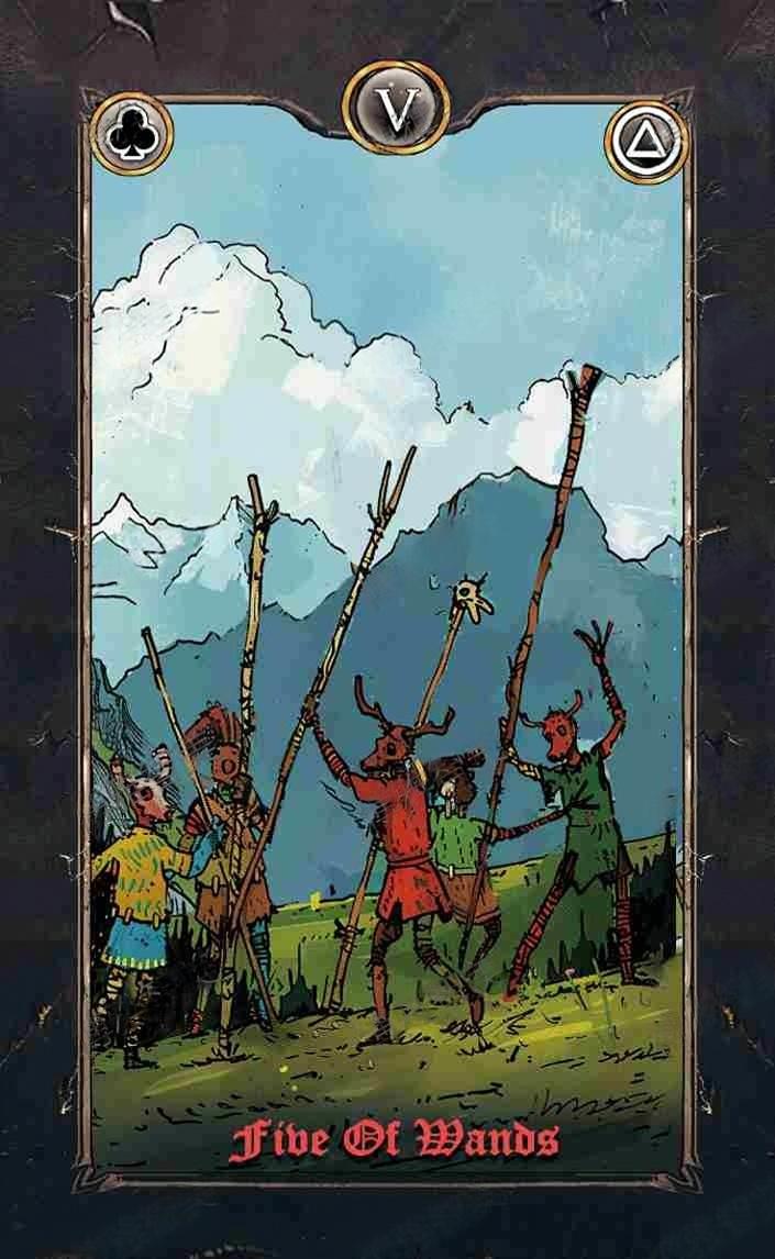 Revenant Tarot – Five of Wands