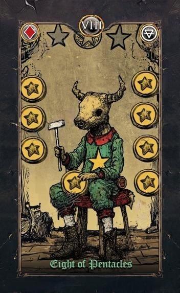 Revenant Tarot – Eight of Pentacles