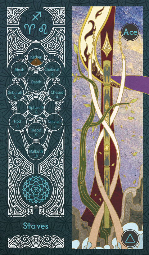Sambucus Tarot - Marseilles Version – Ace of Staves