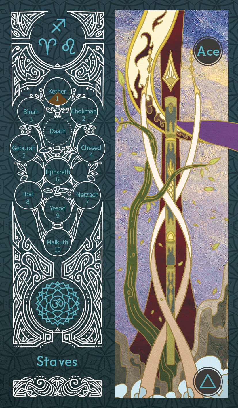 Sambucus Tarot - Marseilles Version – Ace of Staves