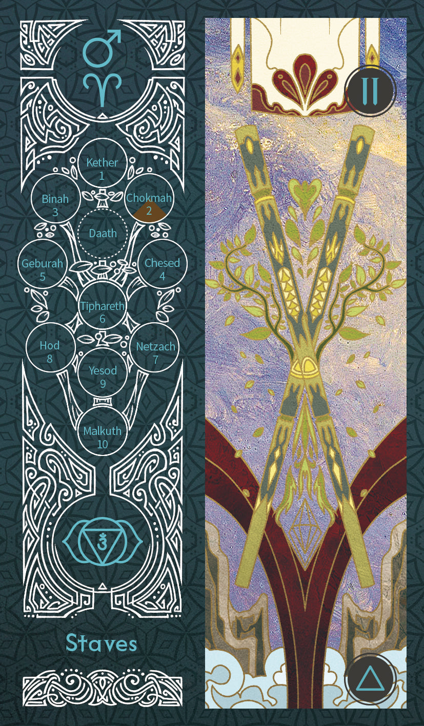 Sambucus Tarot - Marseilles Version – Two of Staves