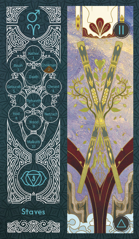 Sambucus Tarot - Marseilles Version – Two of Staves