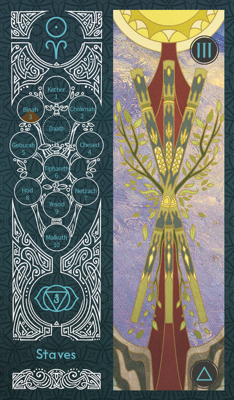 Sambucus Tarot - Marseilles Version – Three of Staves