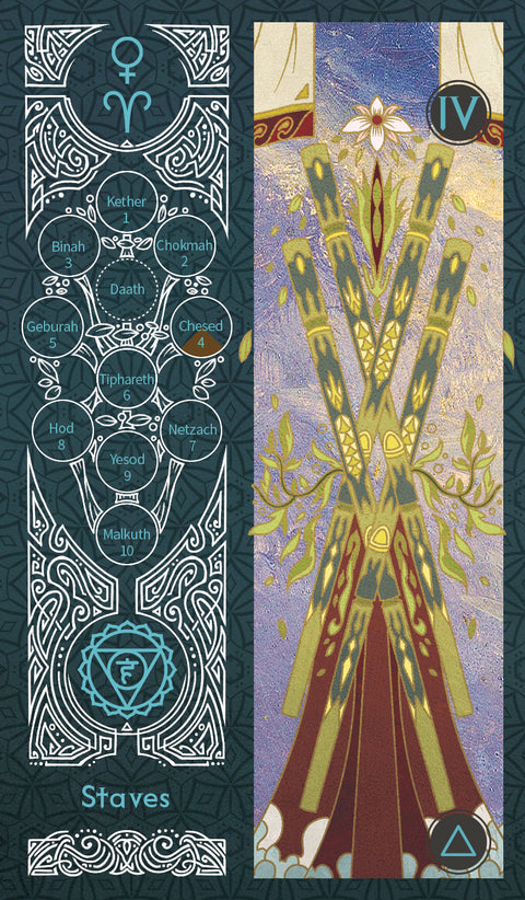 Sambucus Tarot - Marseilles Version – Four of Staves
