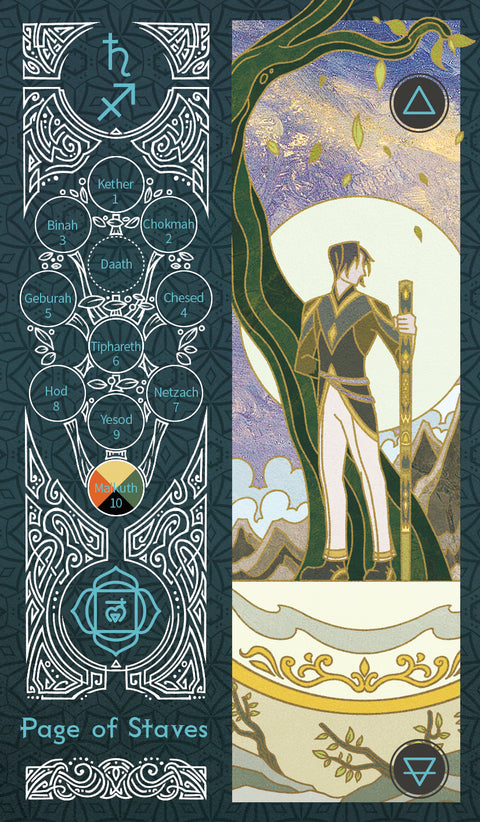 Sambucus Tarot - Marseilles Version – Page of Staves