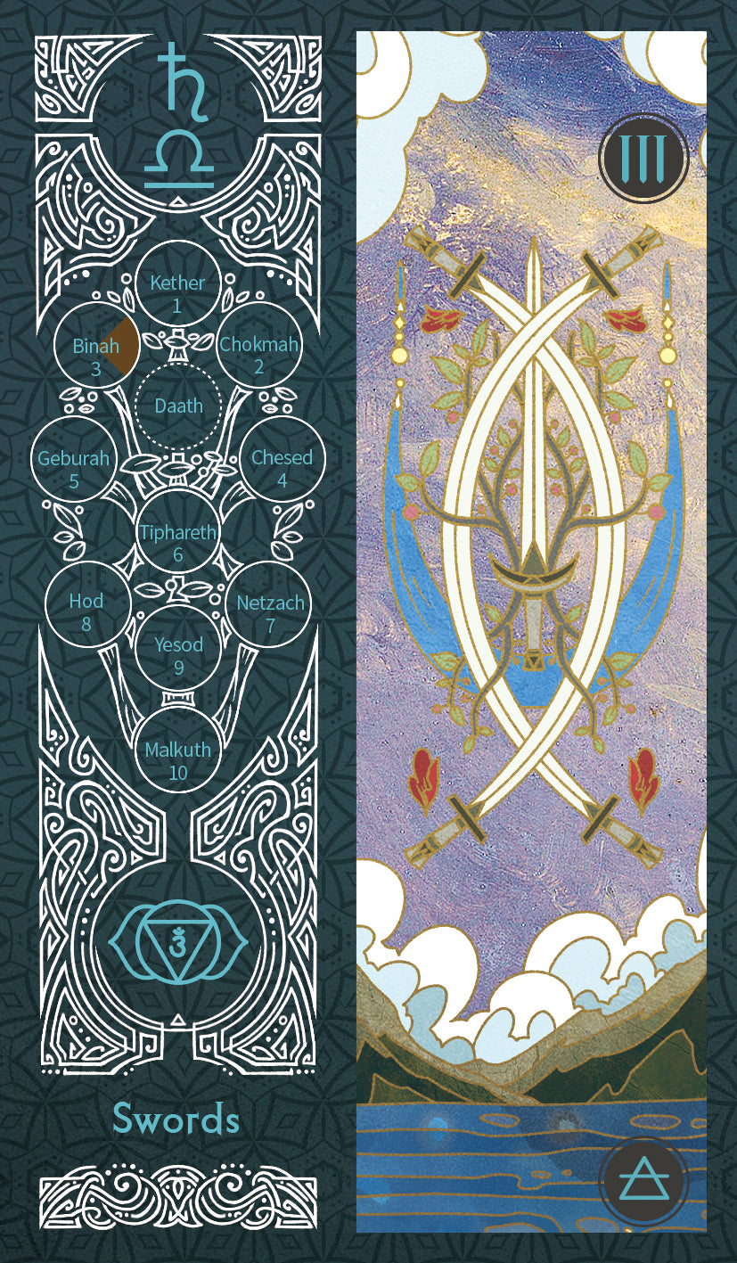 Sambucus Tarot - Marseilles Version – Three of Swords