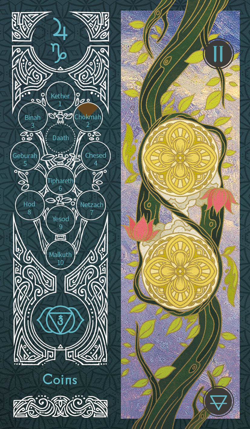 Sambucus Tarot - Marseilles Version – Two of Coins