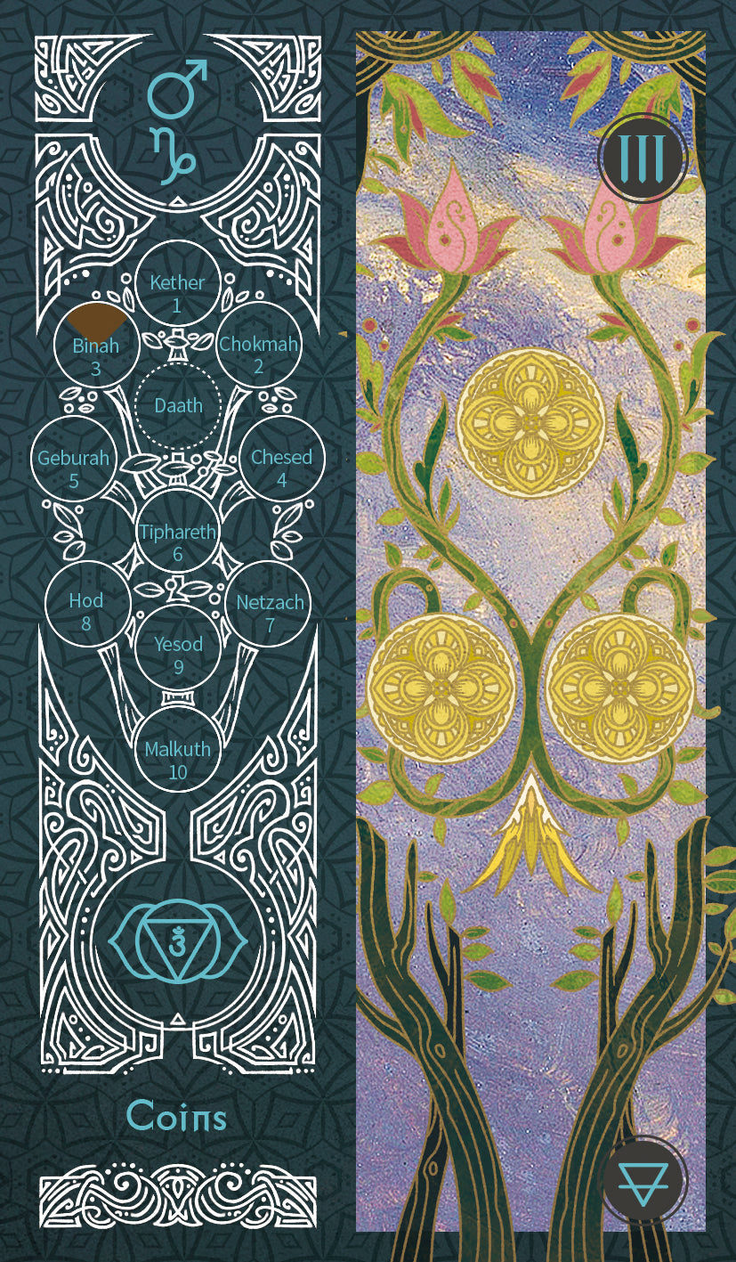 Sambucus Tarot - Marseilles Version – Three of Coins