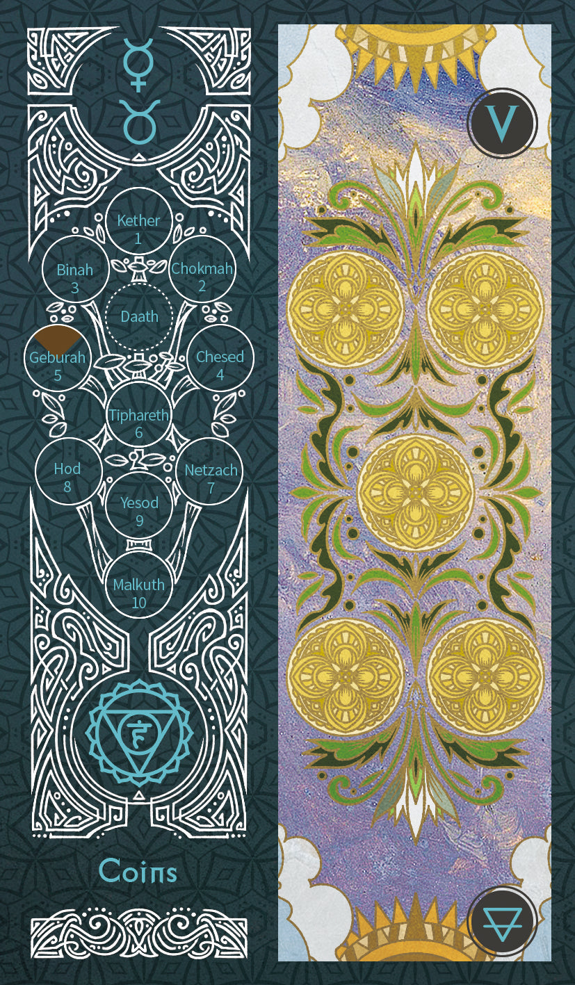 Sambucus Tarot - Marseilles Version – Five of Coins