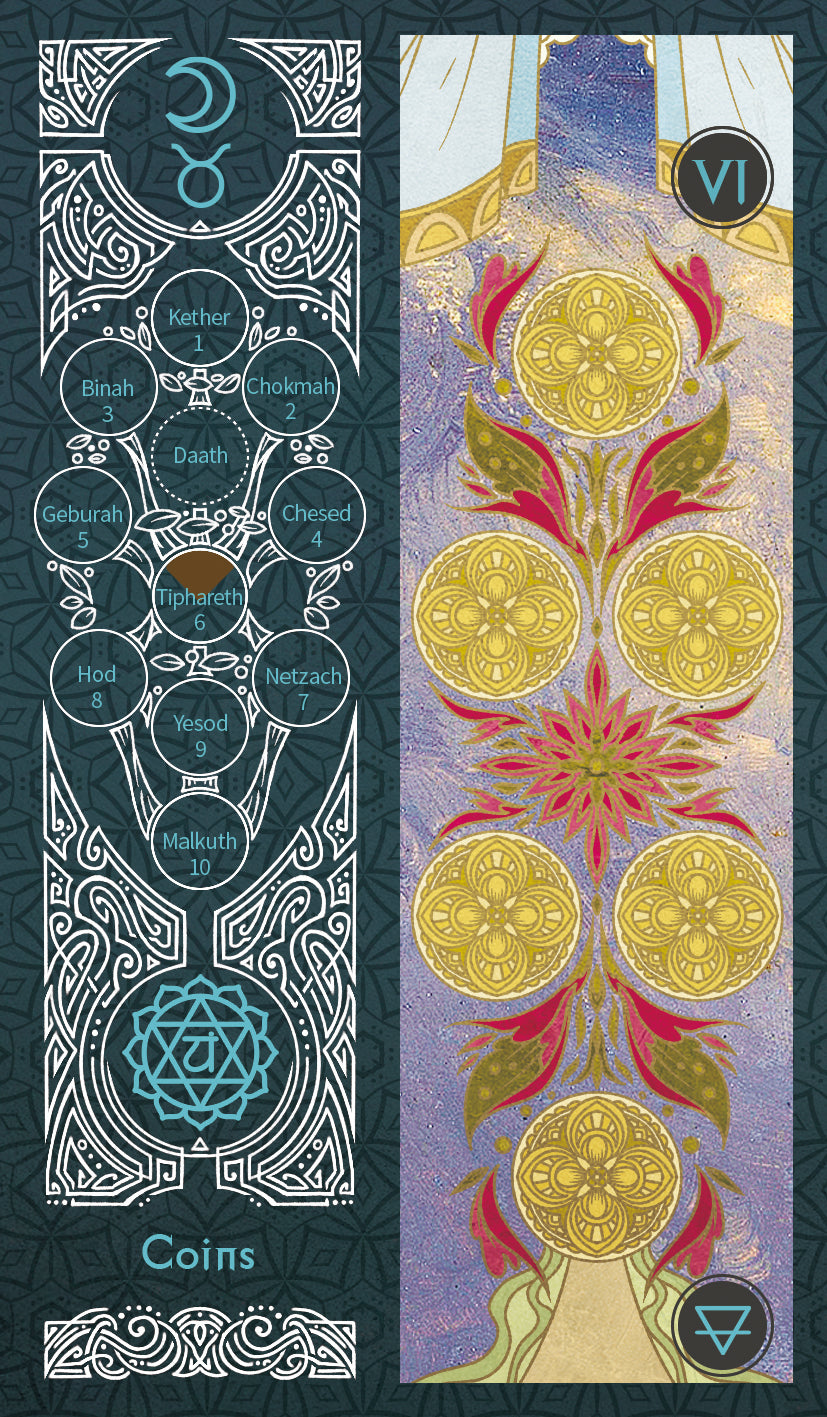 Sambucus Tarot - Marseilles Version – Six of Coins