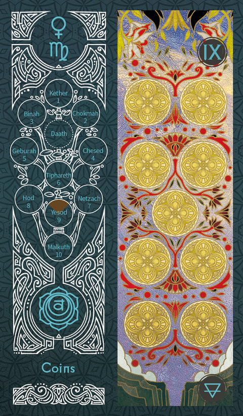 Sambucus Tarot - Marseilles Version – Nine of Coins