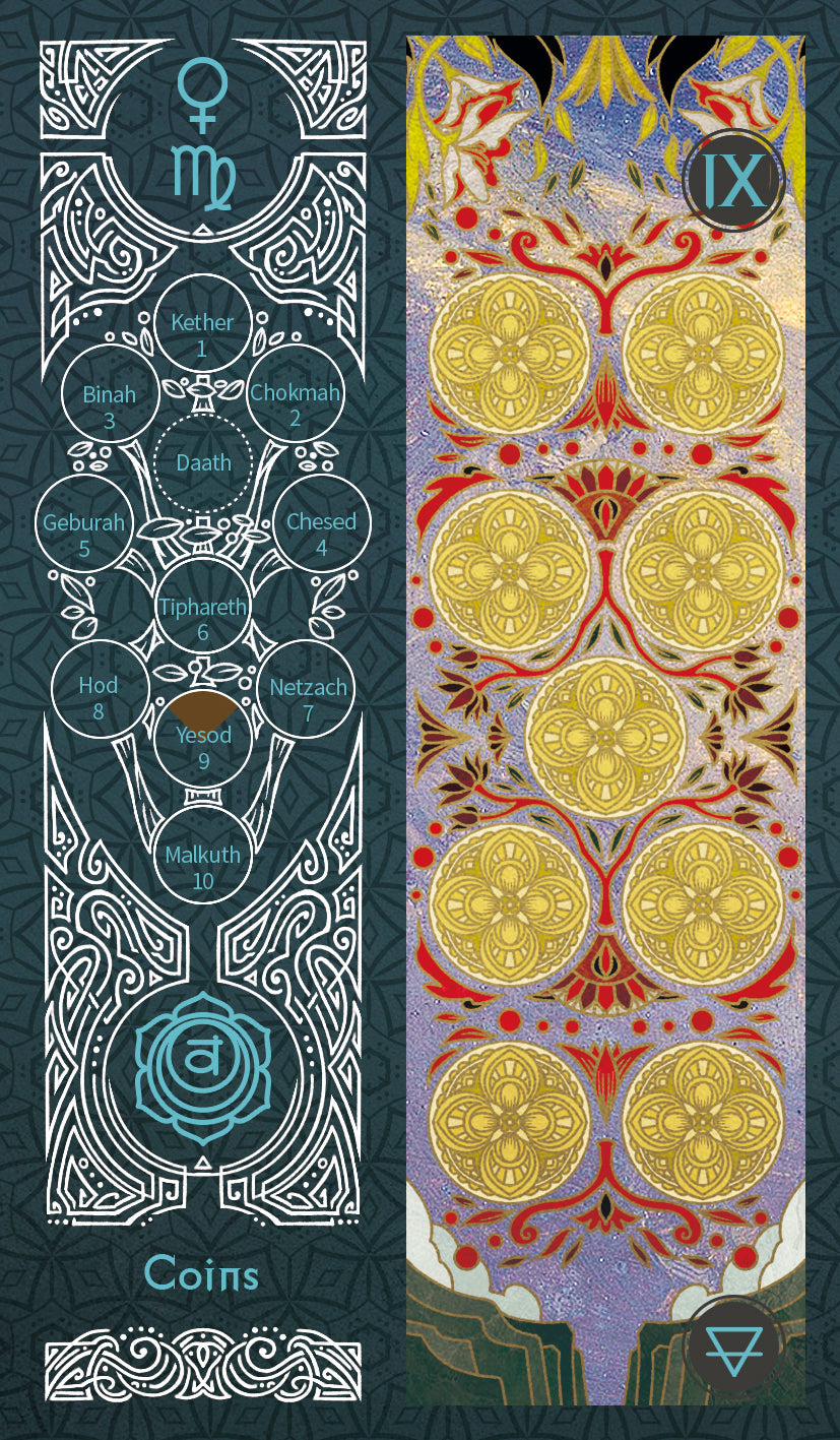 Sambucus Tarot - Marseilles Version – Nine of Coins