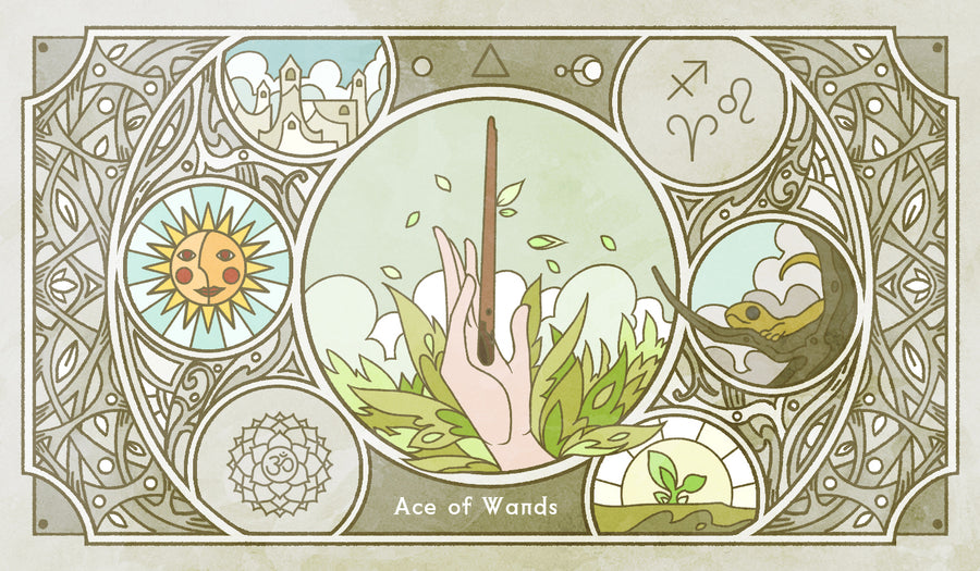 Sambucus Tarot - RWS Version – Ace of Wands