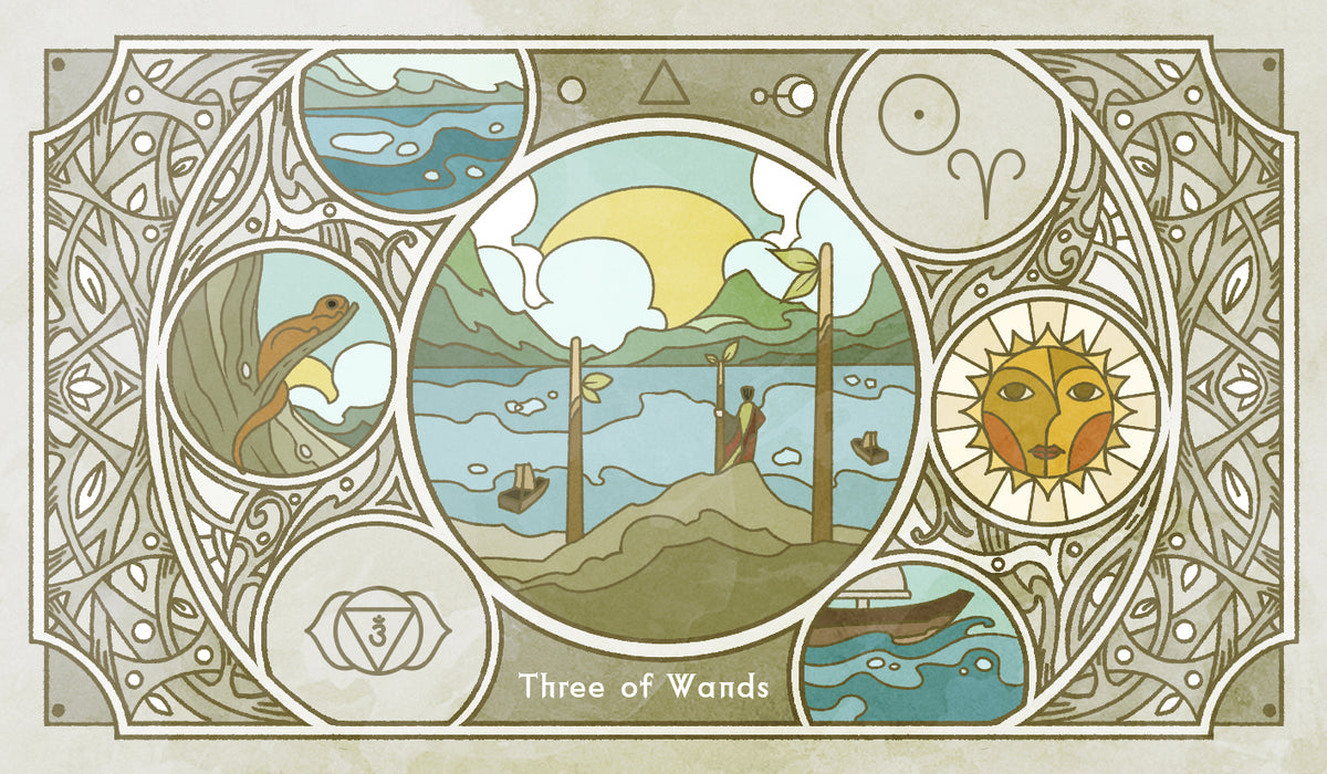 Sambucus Tarot - RWS Version – Three of Wands