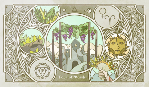 Sambucus Tarot - RWS Version – Four of Wands