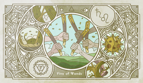 Sambucus Tarot - RWS Version – Five of Wands